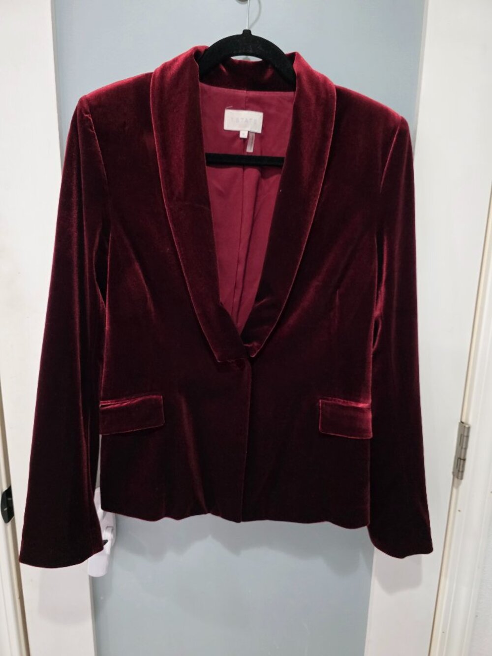 1.STATE‎ Red Velvet Shawl Collar Blazer – Size 6 Holiday Jacket